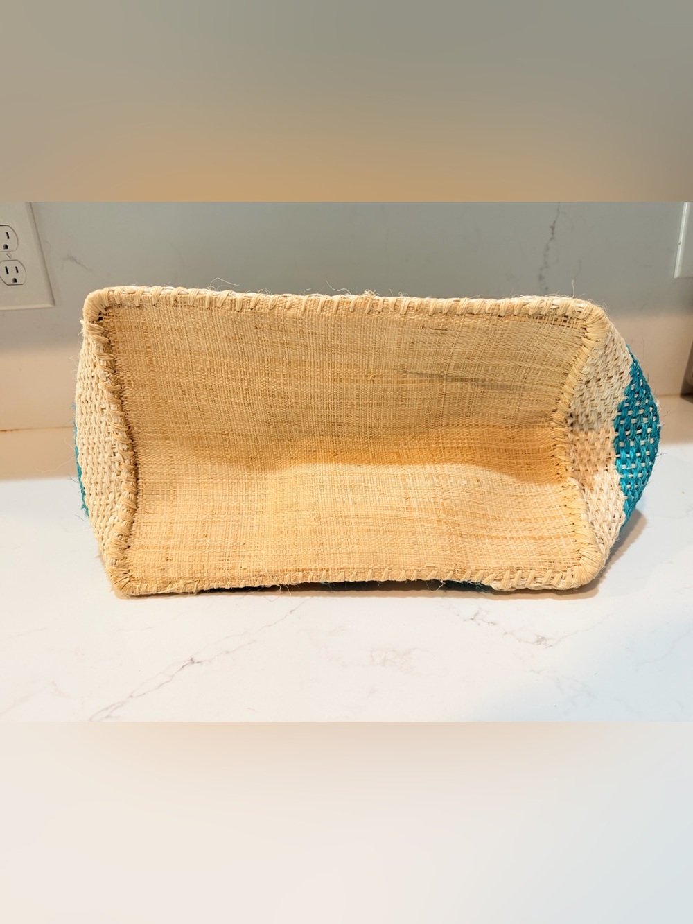 Mar Y Sol Collins striped seagrass pom pom tote - Picture 8 of 11